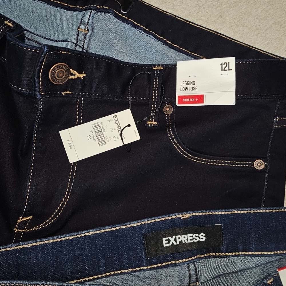 New Lot 3 Express Sz 12 L ong Tall Low Rise Legging / Mid Rise Leggging & Skinny - Picture 3 of 8